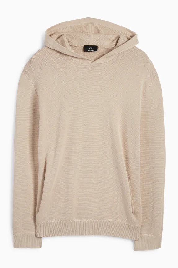 Hooded jumper beige