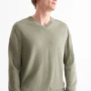 Fine knit jumper green