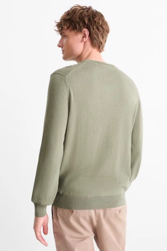 Fine knit jumper green