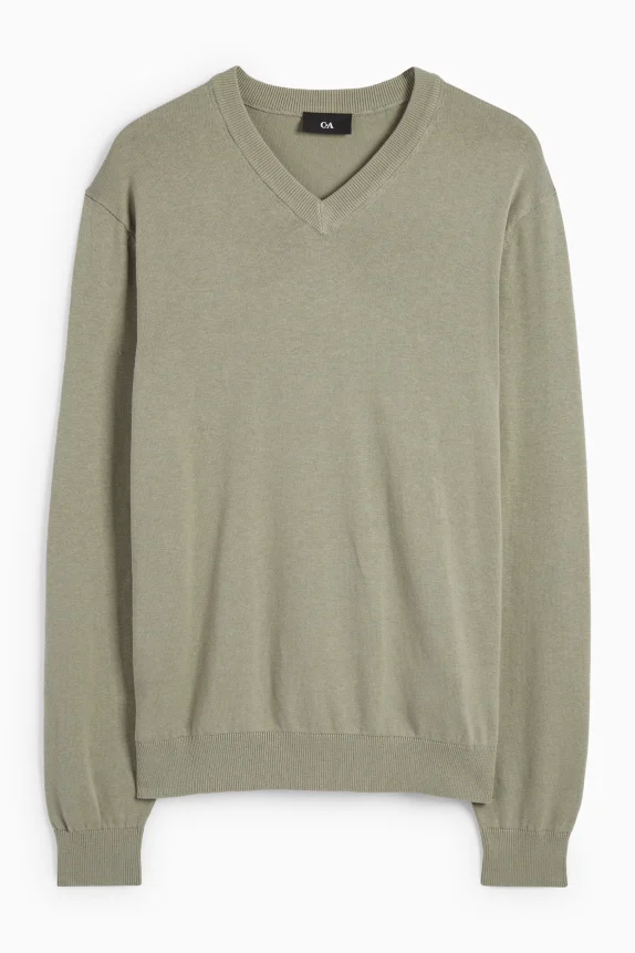 Fine knit jumper green