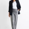 Cloth trousers - mid-rise waist - wide leg gray