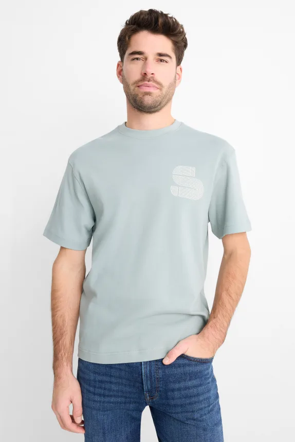 Technical top - relaxed fit light blue