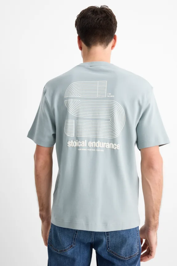 Technical top - relaxed fit light blue