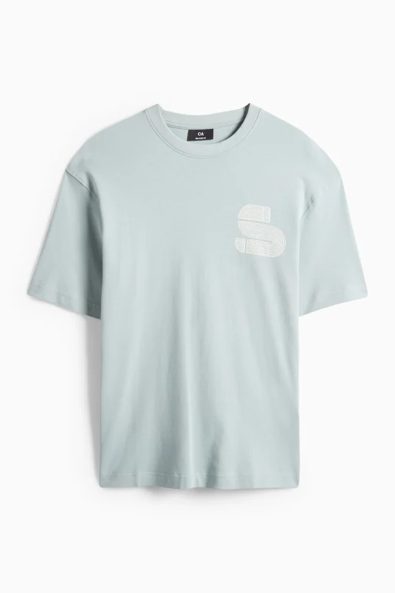 Technical top - relaxed fit light blue