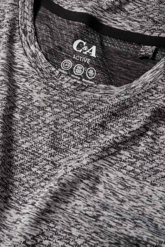 Technical top - regular fit black / gray