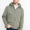 Softshell jacket with hood - water-repellent green