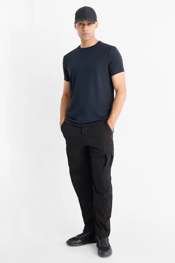 Technical cargo trousers black