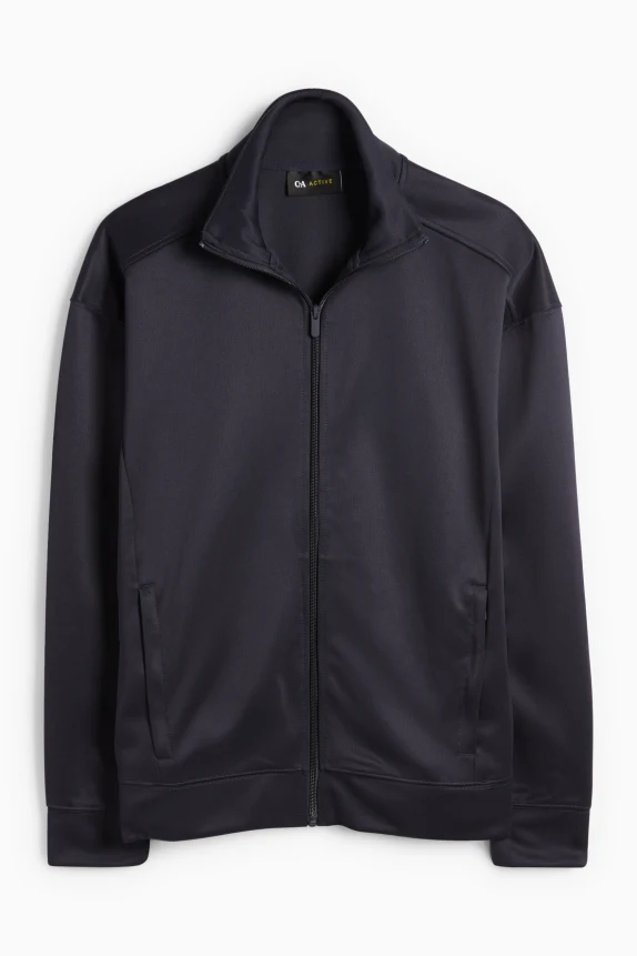 Technical zip-through sweatshirt dark blue