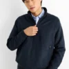 Bomber jacket - faux leather dark blue