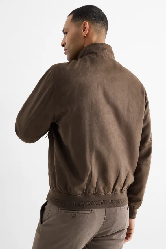 Bomber jacket - faux leather brown