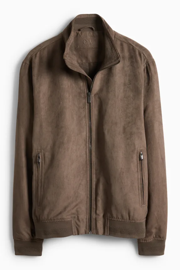 Bomber jacket - faux leather brown