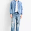 Relaxed tapered jeans blue denim