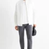 Trousers - slim fit - textured dark gray