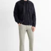 Trousers - slim fit - textured light green