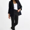 Cloth trousers - high waist - slim fit black