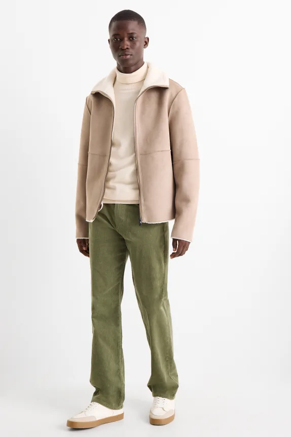 Corduroy trousers - regular fit green