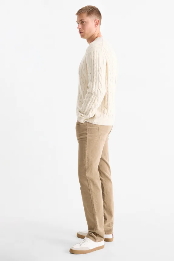 Corduroy trousers - regular fit taupe
