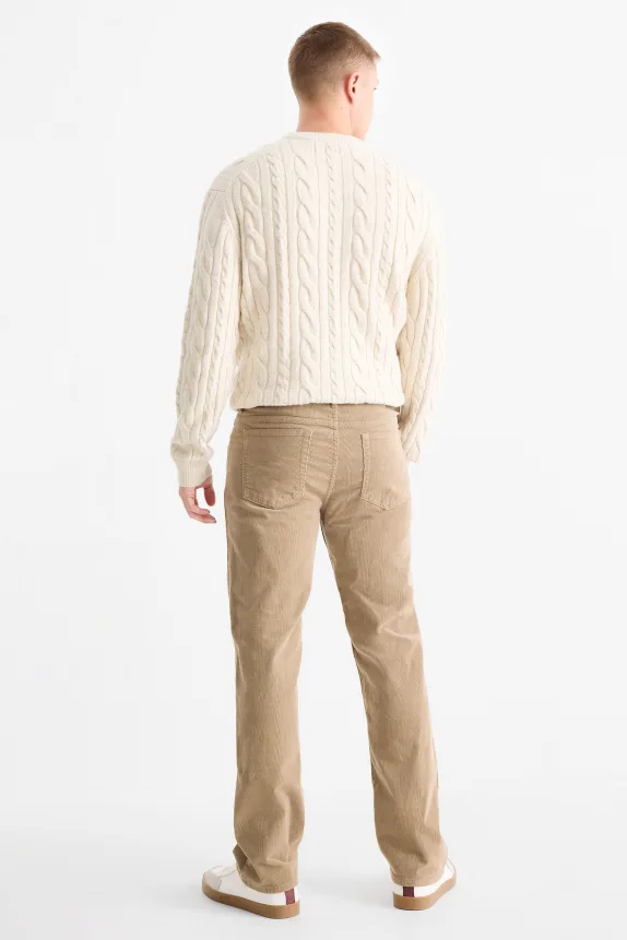 Corduroy trousers - regular fit taupe