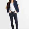Cloth trousers - high waist - slim fit dark blue