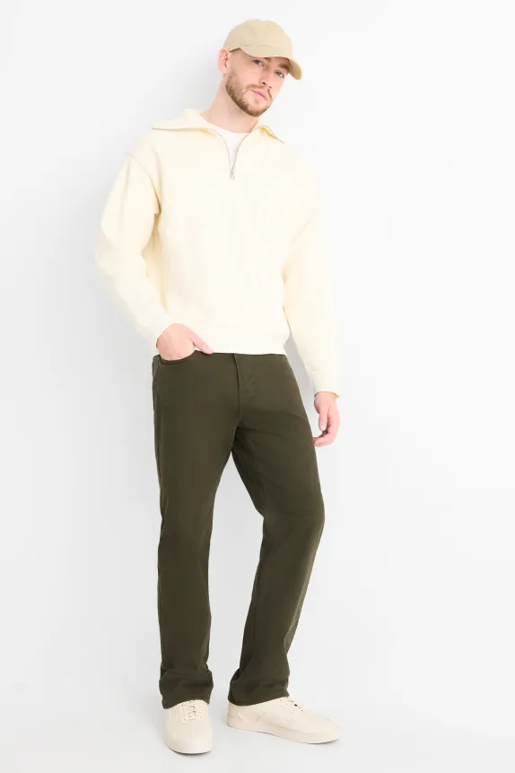 Thermal trousers - regular fit dark green
