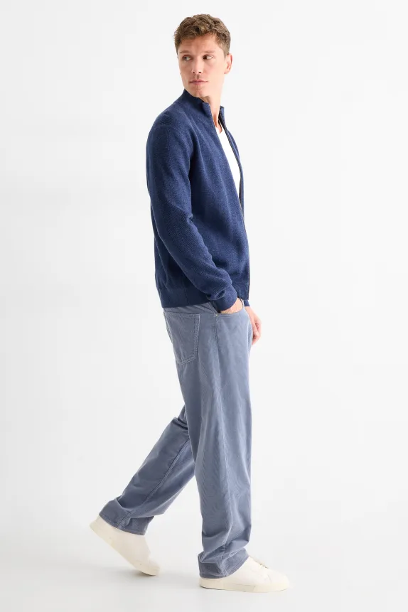 Corduroy trousers - relaxed fit light blue