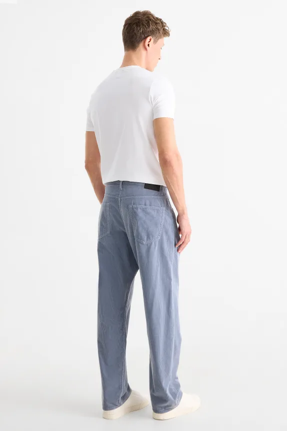 Corduroy trousers - relaxed fit light blue