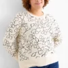 Jumper - floral black / beige
