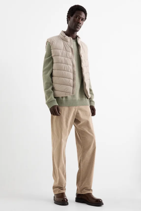 Corduroy trousers - relaxed fit taupe