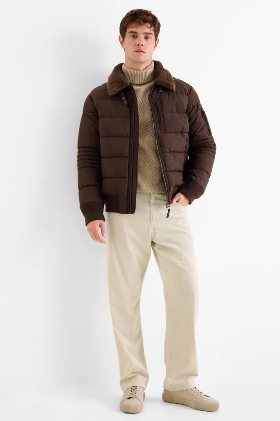 Corduroy trousers - relaxed fit light beige