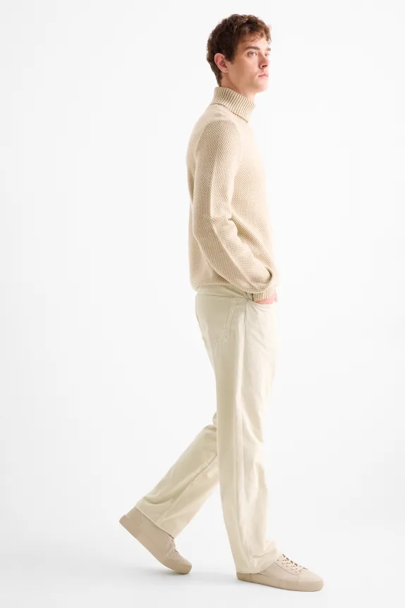 Corduroy trousers - relaxed fit light beige