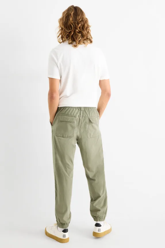 Trousers - loose fit green