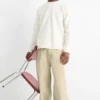Trousers - baggy fit taupe