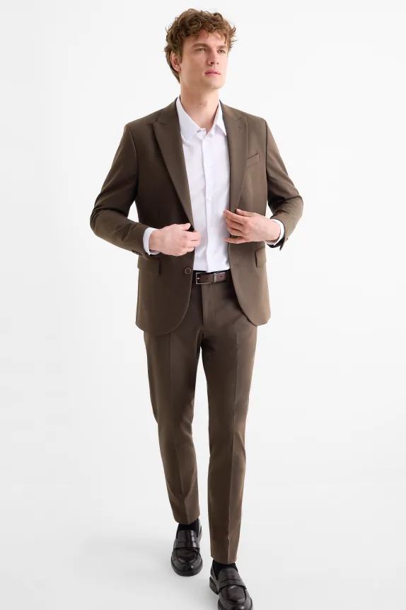 Mix-and-match trousers - slim fit - Flex dark brown
