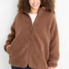 Teddy fur jacket brown