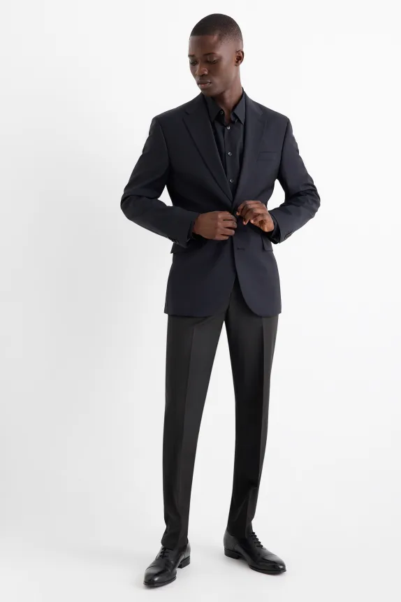 Mix & match suit trousers - regular fit - Flex - wool blend black