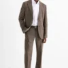 Mix & match trousers - regular fit - stretch - textured brown