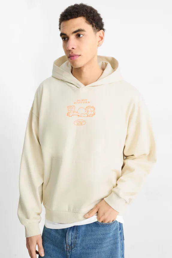 Oversized hoodie - Garfield light beige