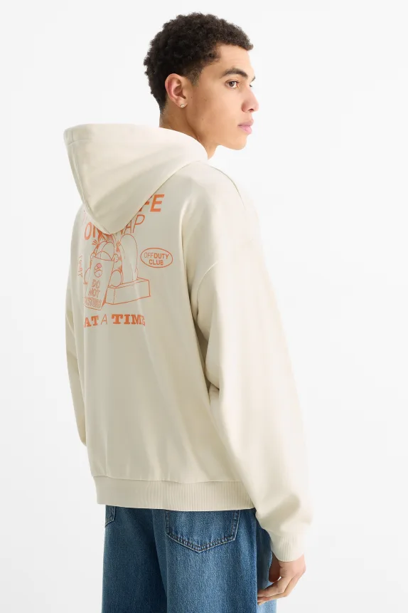 Oversized hoodie - Garfield light beige