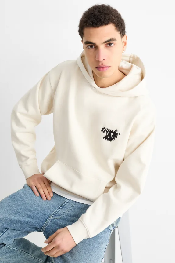 Oversized hoodie light beige