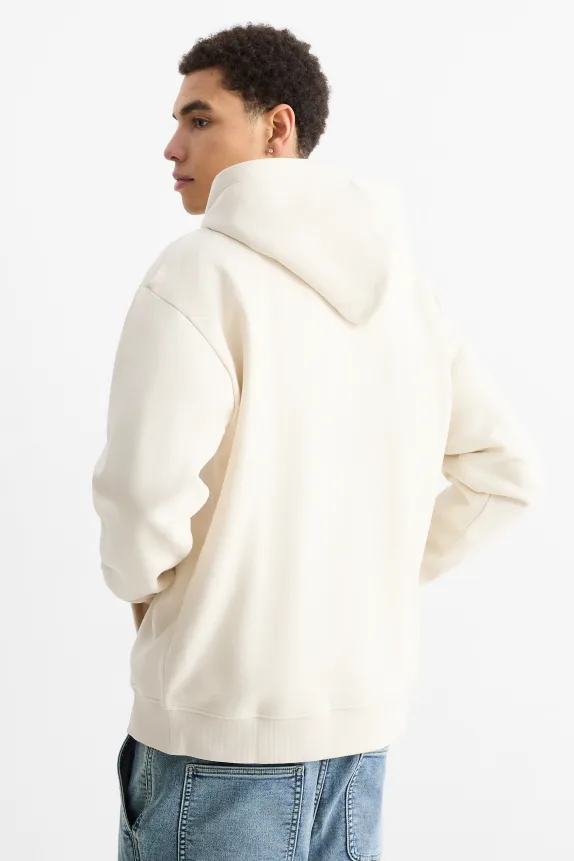 Oversized hoodie light beige