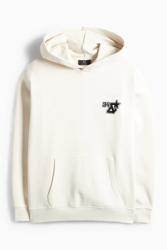 Oversized hoodie light beige