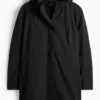 Softshell coat with hood - water-repellent - 4-way stretch black
