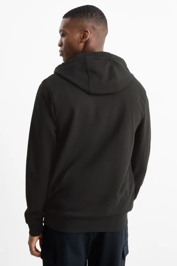 Zip-through hoodie black