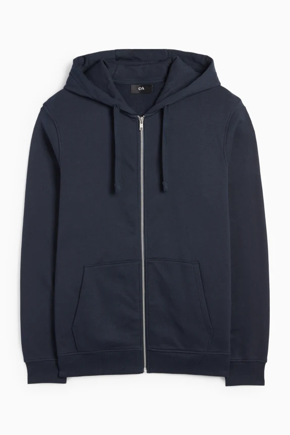 Zip-through hoodie dark blue