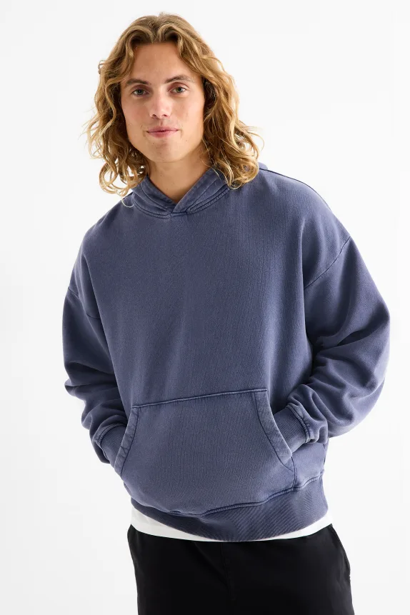 Hoodie dark blue-melange