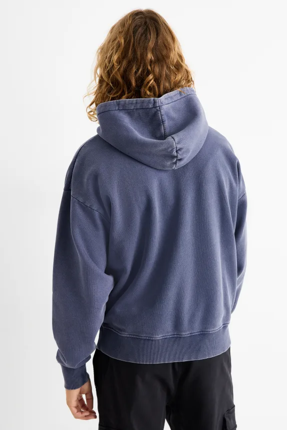 Hoodie dark blue-melange