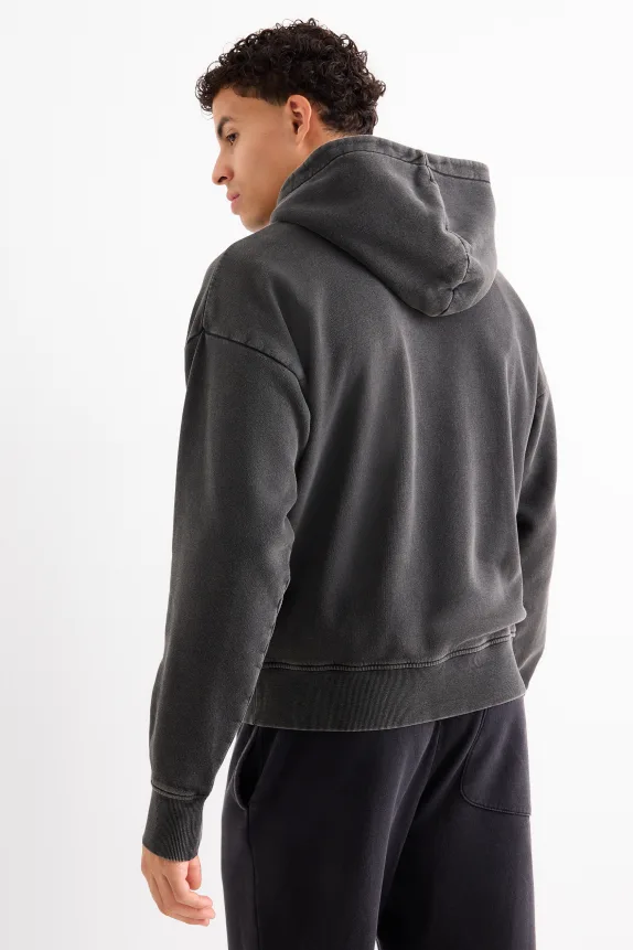 Hoodie black-melange