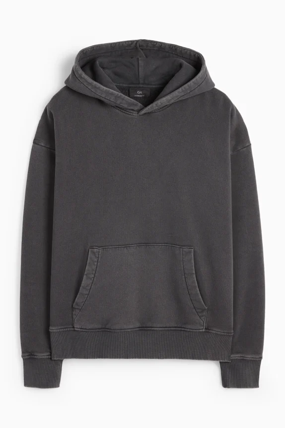 Hoodie black-melange