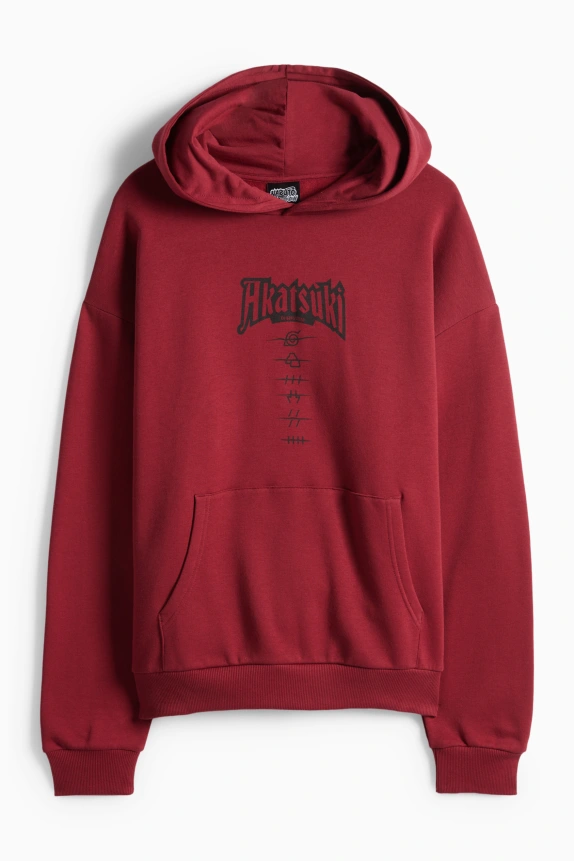 Oversized hoodie - Naruto dark red / black