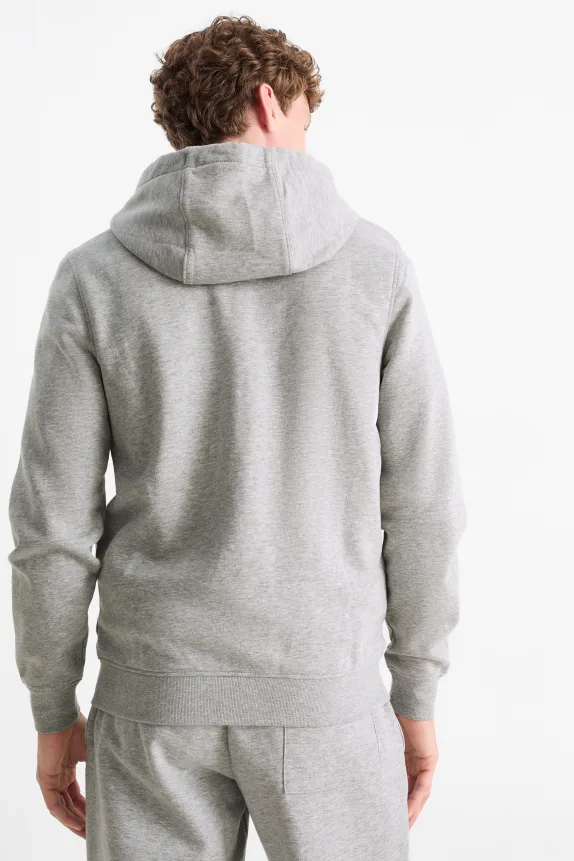 Zip-through hoodie light gray-melange